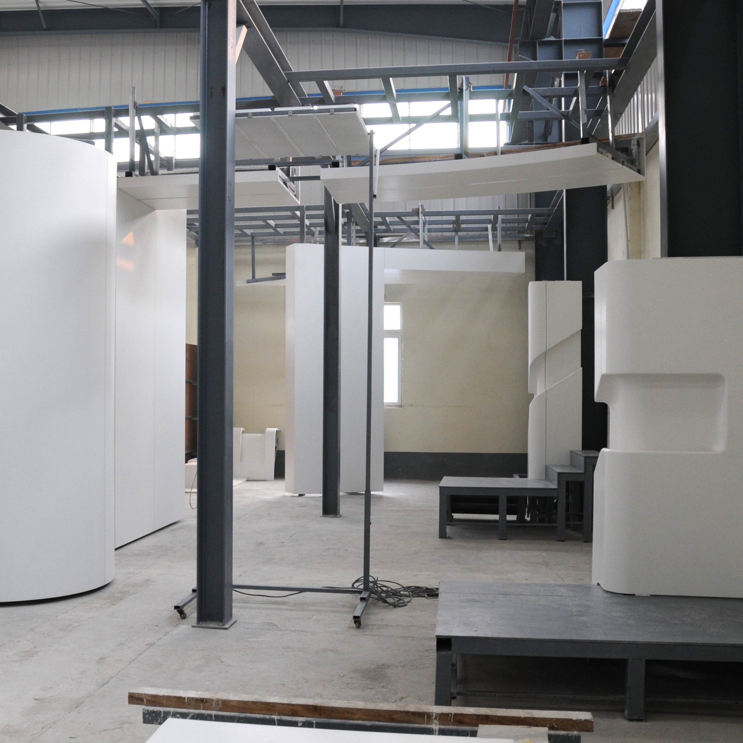 Visual mockup of facade recladding materials and finishes